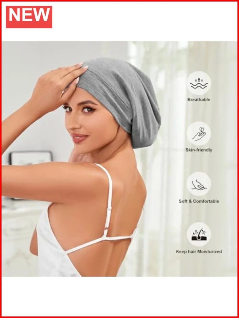 4 Pack Silk Satin Adjustable Sleep Bonnets for Hair Protection
